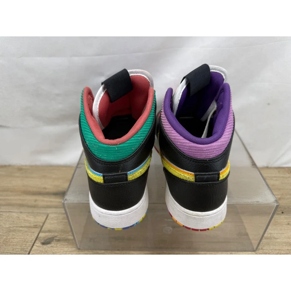 Nike Air Jordan 1 Mid Six Rings Multi-Color Mismatched FD1317-007 Mens 6.5Y